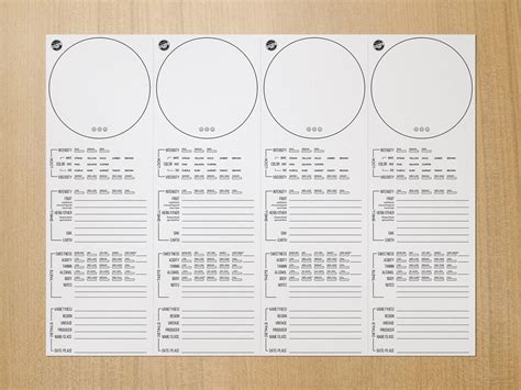 Wine Tasting Card Gin Tasting Notes Template Templates Printable