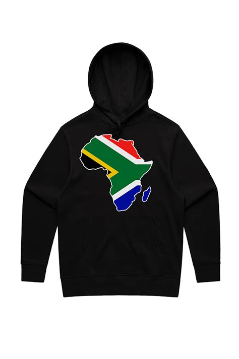 South Africa Map Hoodie Black - Zanaka.co.nz