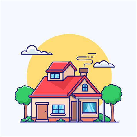 Vector cartoon house on white background 27702869 Vector Art at Vecteezy