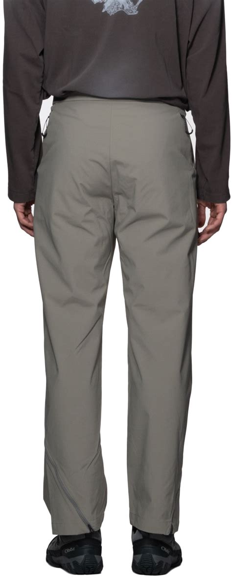 Freker Diagonal Zip Nylon Pants Khaki Gray Shop