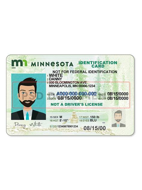 Minnesota Identification PSD Card Template | PSD Documents