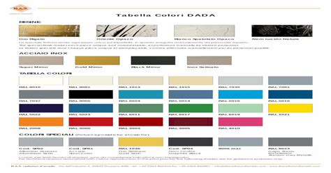 Tabella Colori Dada · Tabella Colori Ral