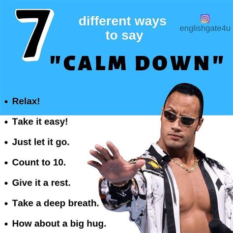 English Gate On Instagram Different Ways To Say Any One To Calm