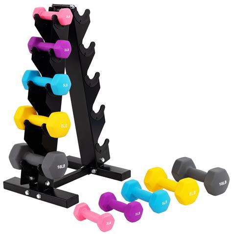 Fitvids Set of 2 Neoprene Dumbbell Hand Weights, Anti-Slip, Anti-roll
