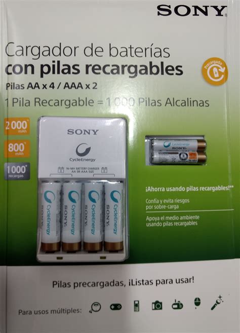 Kit Pilas Recargables Sony Incl Cargador Pilas Aa Y Aaa 740 00 En