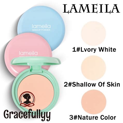 Jual COD LAMEILA Naked Make Up Powder 3 Colors Pink Biru Hijau GY Shopee Indonesia
