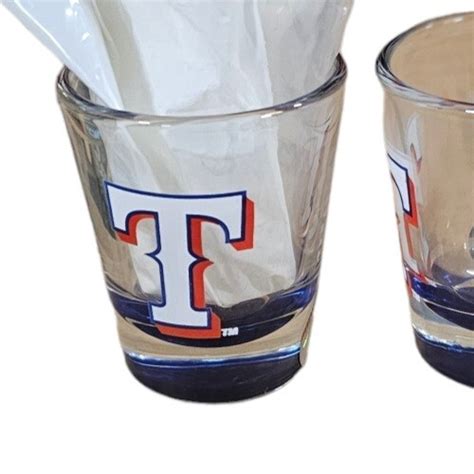 texas rangers shot glass  oz clear glass  mlb   shot glass