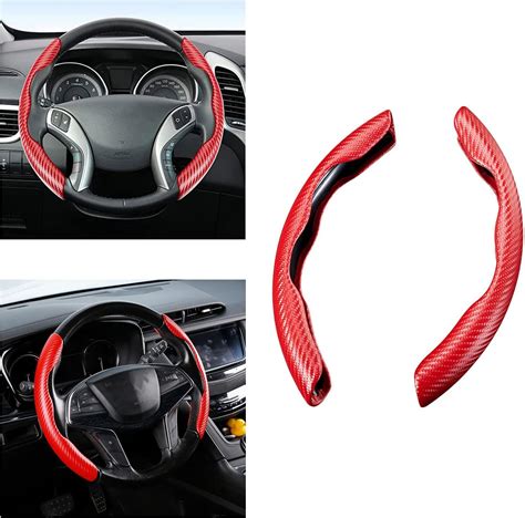 Universal Carbon Fiber Steering Wheel Cover 2 Pack Car Steering Wheel