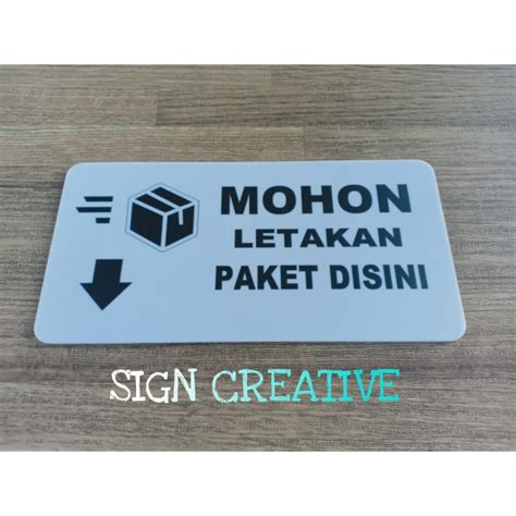 Jual Sign Board Akrilik Mohon Letakan Disini Tanda Kurir Shopee Indonesia