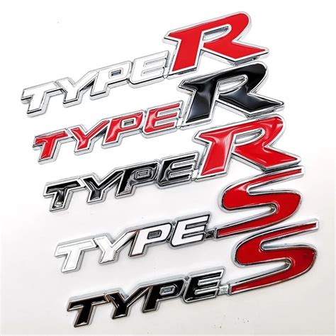 D Metal Type R Logo Car Sticker Badge Emblem Type S Decal For Honda