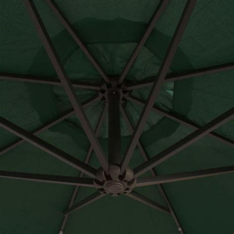 Vidaxl Vidaxl Parasol Avec Clairage Led Cm Poteau En M Tal Vert