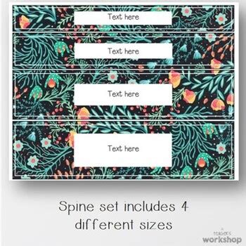 Editable Binder And Spines Set Exotic Blooms By A Teacher S Workshop