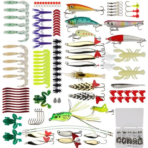 Pisfun Fishing Lure Kit 175pcs/Set Minnow Popper Crank Spinner Metal ...