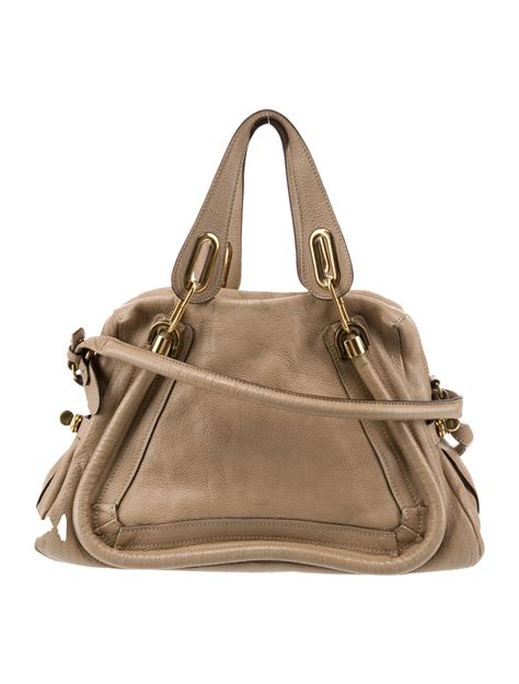 Chlo Paraty Leather Handle Bag Neutrals Handle Bags Handbags