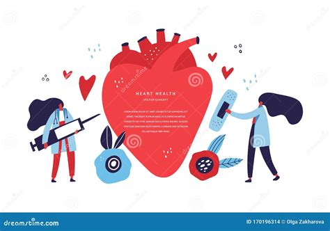 Cardiology Clinic Staff Flat Vector Banner Template Stock Vector