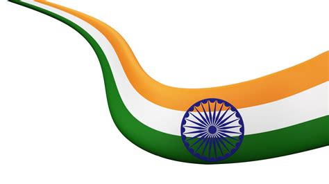 3D Render Of India Flag Ribbon Wavy Element. 23225316 PNG