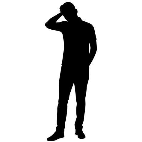 A Man Thinking With Feel Tension Silhouette Vector Art At Vecteezy