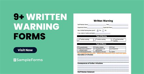 Free 9 Sample Written Warning Forms In Pdf Ms Word