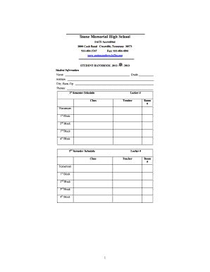 Fillable Online Smhs Student Handbook Stone Memorial High School Fax