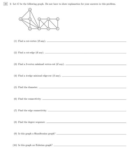 Solved 2 Let G Be The Following Graph Do Not Have To Show Chegg