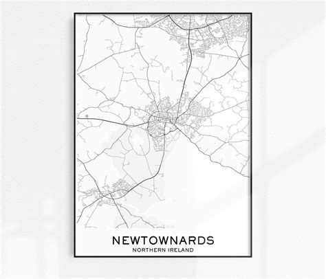 Newtownards Map Print City Map Prints Newtownards Map City Etsy