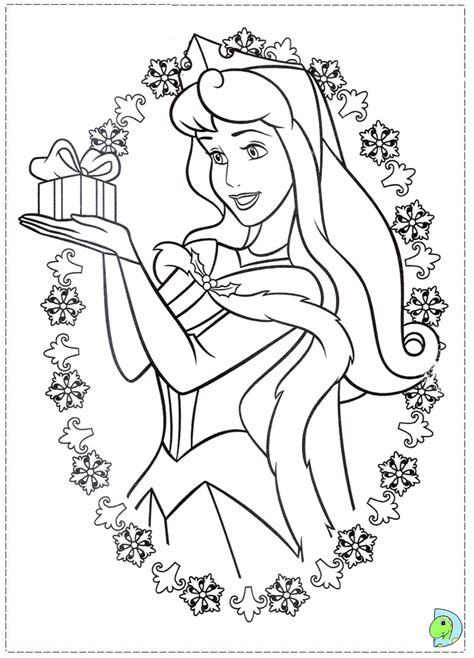 Christmas Disney Princess Coloring page- DinoKids.org