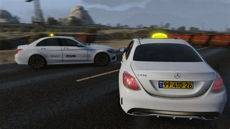 Mercedes Benz C Class W Israeli Taxi Monit Add On Fivem Ready