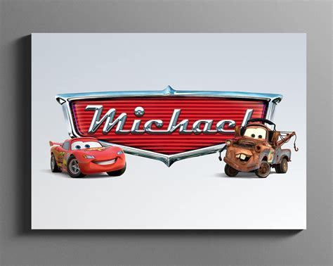 Disney Cars Name Art / Personalized Disney Name Print / Disney | Etsy