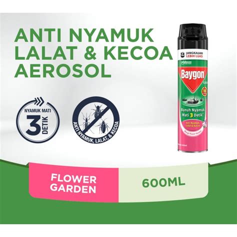 Promo BAYGON Spray Obat Anti Nyamuk Lalat Kecoa Flower Garden 600 Ml