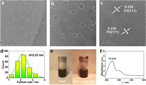 TEM A HRTEM B C And Particle Size Distribution D Of Pd NPs