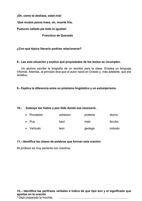 Actividades Castellano 2 Eso PDF