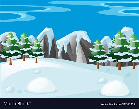 Scene With Snow On The Ground Royalty Free Vector Image