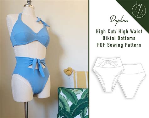 High Waisted Bikini Bottoms Sewing Pattern Pdf Women S Etsy