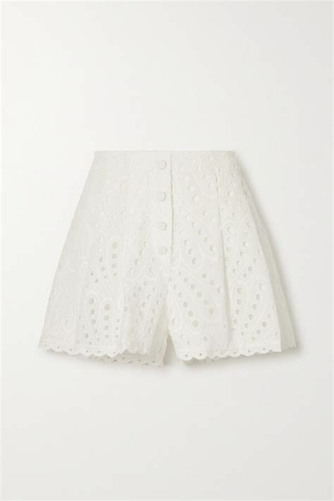 Charo Ruiz Ibiza Gabrielle Broderie Anglaise Cotton Blend Shorts