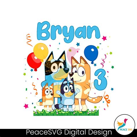 Custom Bluey Family Birthday Party SVG » PeaceSVG