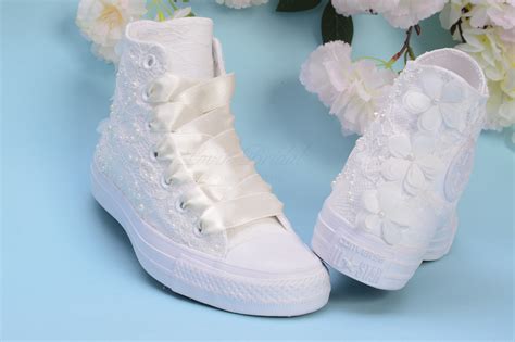 Luxury Ivory Wedding Converse High Top Awesome Converse Shoes Lace