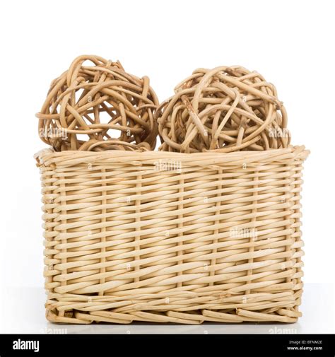 Wood Wicker Or Bamboo Balls Used For Decorating Stock Photo Alamy