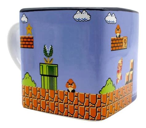 Caneca Cubo Mario Bros Fases Pixels Cerâmica 300ml Parcelamento sem juros