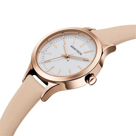 Womens Rose Gold Tone Watch With Blush Leather Strap 755372wtrgbh