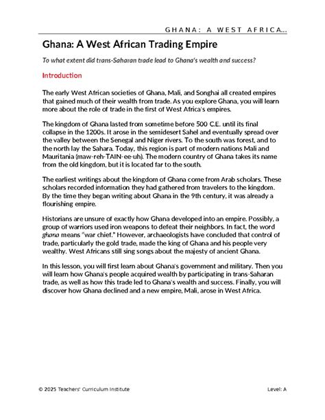 Ghana: The Rise and Fall of a West African Empire (SOC 101) - Ghana: A