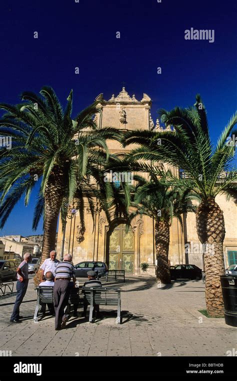 Piazza Busacca Scicli Sicily Italy Stock Photo Alamy