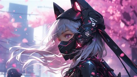 Anime Girl Cyberpunk Sci-Fi 4K #7291l Wallpaper PC Desktop