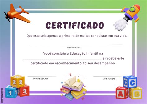 Certificado De Educa O Infantil Experimente A Emo O De Apostar