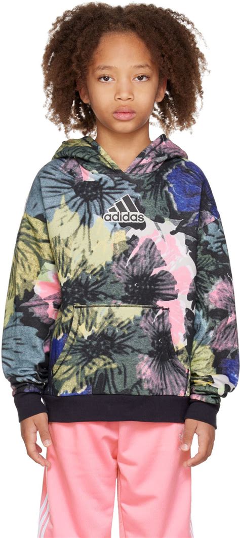 adidas Kids Kids Multicolor Allover Print Big Kids Hoodie adidas