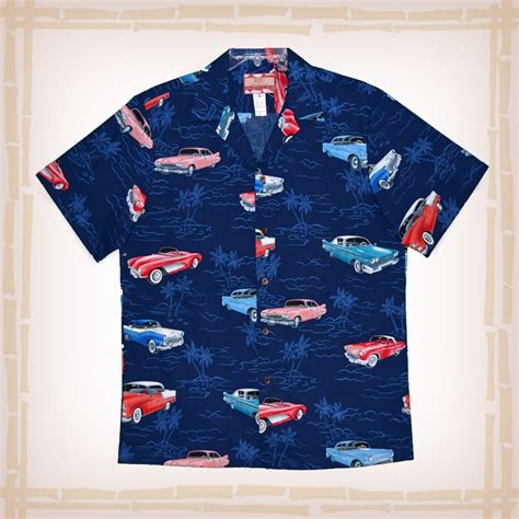 Rjc Hawaiian Shirt Classic Cars Navy Hawaiian Outfit Mens