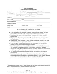 Minnesota Application For A Public Defender Fill Out Sign Online And