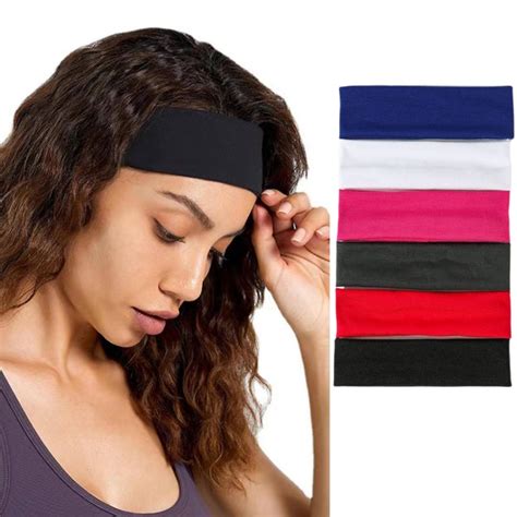 Faixa Para Cabelo Esportiva - 5 Faixa de Cabelo Elástica Lisa Fitness Yoga Academia Tiara Esportiva ...