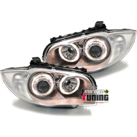 PHARES ANGEL EYES BMW SERIE 1 E81 E82 E87 E88 SILVER 00879