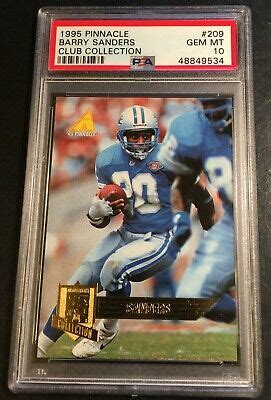 Barry Sanders Pinnacle Club Collection Psa Lions Hof Pop