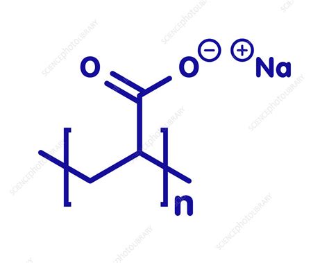 Sodium polyacrylate polymer chemical structure, illustration - Stock ...